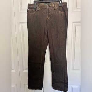 Ralph Lauren women's black jeans with gold highlights Dark